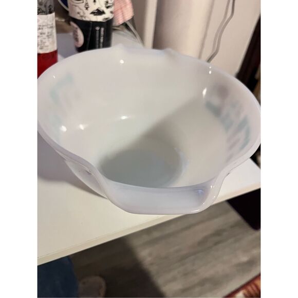 Vintage MCM Fire King Atomic Blue Heaven 10 inch bowl flawless - Picture 5 of 16